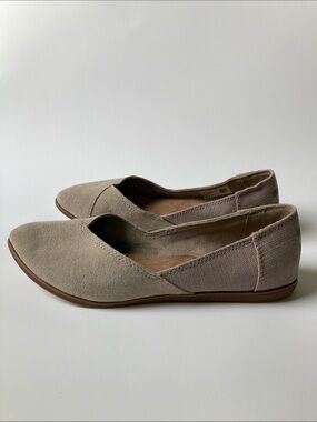 TOMS Jutti Flats Suede / Canvas Tan Sz 6.5